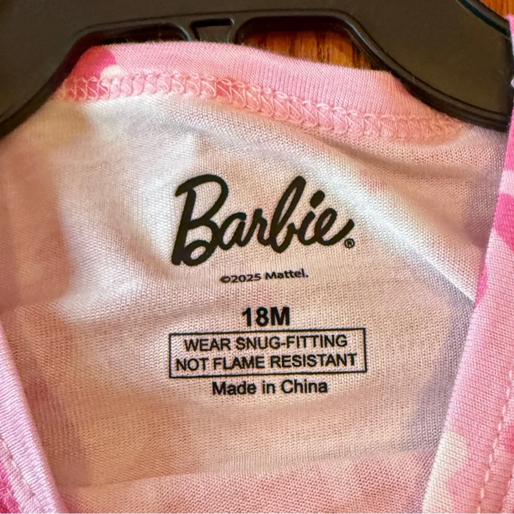 Barbie Pajama Set -‎ Pink with Barbie Silhouette - NWT - 18M